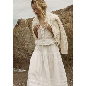 Doen Embroidered Lace Eldoris Top in alabaster , med $465
